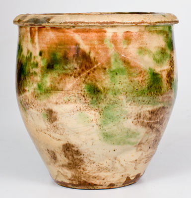S. BELL & SON / STRASBURG, VA Multi-Glazed Redware Jar
