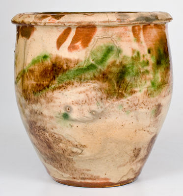 S. BELL & SON / STRASBURG, VA Multi-Glazed Redware Jar