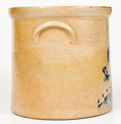 Attrib. Brady & Ryan, Ellenville, NY Stoneware Crock with Chicken Pecking Corn Decoration