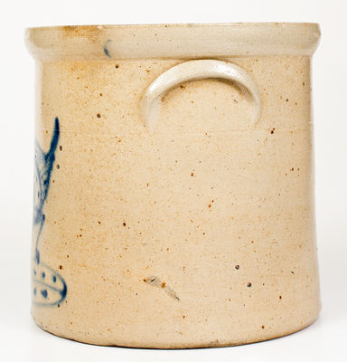 Attrib. Brady & Ryan, Ellenville, NY Stoneware Crock with Chicken Pecking Corn Decoration