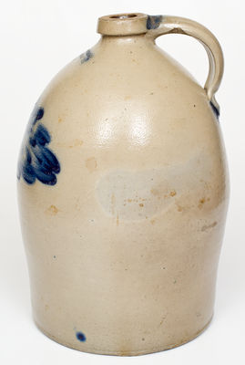 3 Gal. COWDEN & WILCOX / HARRISBURG, PA Stoneware Jug with Bold Leaf Decoration