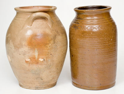 Lot of Two: Unusual Stoneware Jars with Coggled Decoration