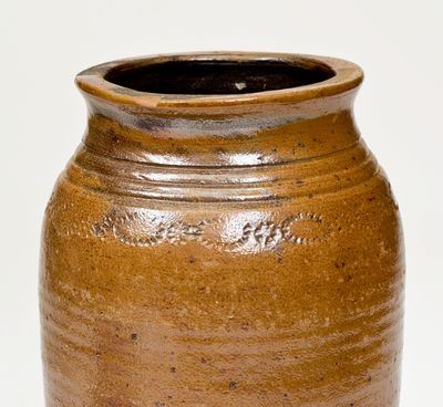 Lot of Two: Unusual Stoneware Jars with Coggled Decoration