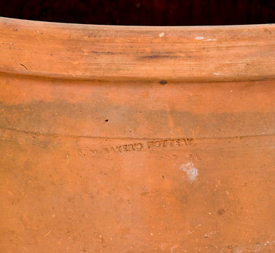 Lot of Two: Waynesboro, PA Redware Jars, D. M. BAKER and JOHN BELL