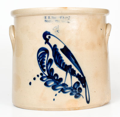 F. B. NORTON & CO. / WORCESTER, MASS. Stoneware Parrot Crock