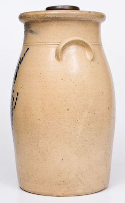 2 Gal. E. & L. P. NORTON / BENNINGTON, VT Stoneware Churn with Floral Decoration