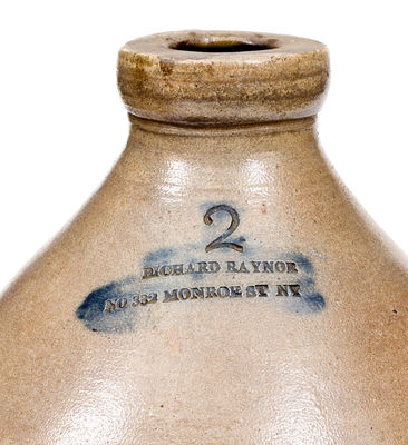 2 Gal. Stoneware Jug with MONROE ST. New York City Advertising