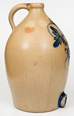 Monumental 5 Gal. COWDEN & WILCOX / HARRISBURG, PA Stoneware Jug Cooler w/ Large Grapes Motif