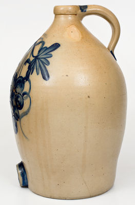 Monumental 5 Gal. COWDEN & WILCOX / HARRISBURG, PA Stoneware Jug Cooler w/ Large Grapes Motif