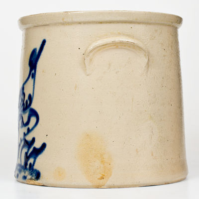 ADAM CAIRE / PO KEEPSIE, NY Stoneware Crock with Elaborate Bird on Stump Decoration