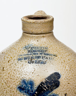 Canadian Stoneware Jug with QUEBEC Advertising