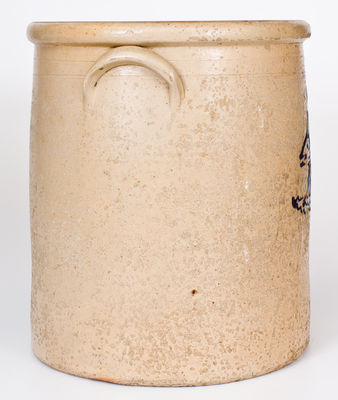 Rare 6 Gal. Ohio Stoneware Crock with Pig Decoration