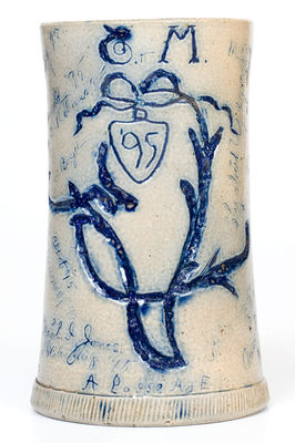 Rare Cobalt-Decorated Stoneware Vassar College Vase, 1895