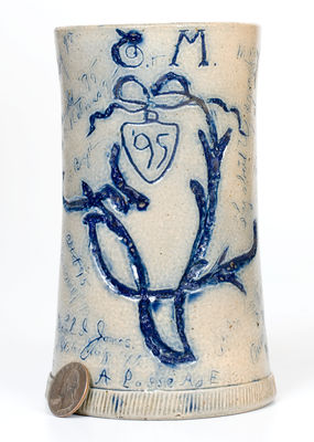 Rare Cobalt-Decorated Stoneware Vassar College Vase, 1895