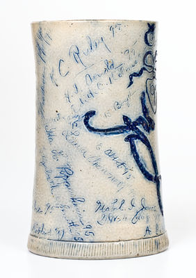 Rare Cobalt-Decorated Stoneware Vassar College Vase, 1895