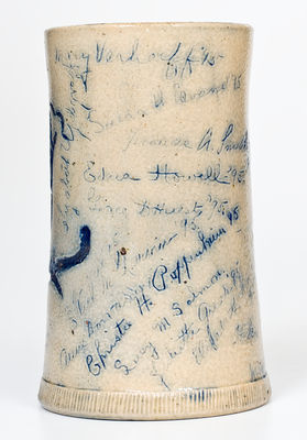 Rare Cobalt-Decorated Stoneware Vassar College Vase, 1895