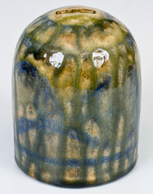 Rare Alkaline-Glazed Stoneware Bank w/ Cobalt Decoration, probably Shimuel Timmerman, Lanier County, GA