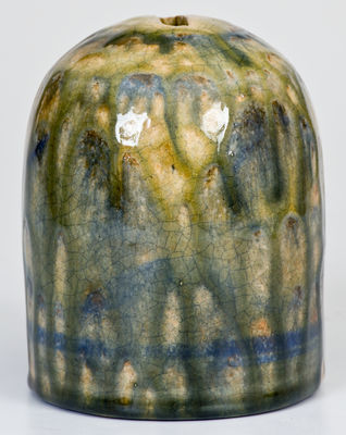 Rare Alkaline-Glazed Stoneware Bank w/ Cobalt Decoration, probably Shimuel Timmerman, Lanier County, GA