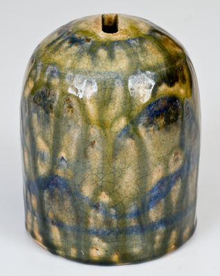 Rare Alkaline-Glazed Stoneware Bank w/ Cobalt Decoration, probably Shimuel Timmerman, Lanier County, GA