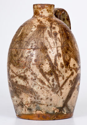 Rare Slip-Decorated Redware Jug, Inscribed