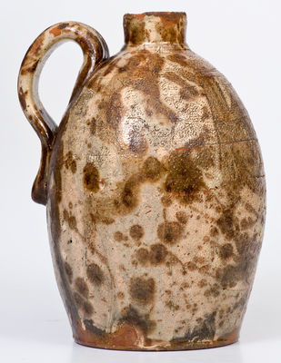 Rare Slip-Decorated Redware Jug, Inscribed