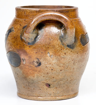 Exceedingly Rare Quart-Sized Stoneware Jar w/ Elaborate Incised Bird Decorations, Crolius Family, Manhattan, c1800