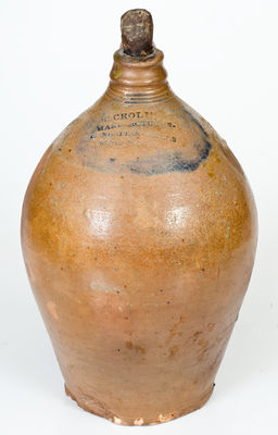 C. CROLIUS / MANUFACTURER / MANHATTAN-WELLS / NEW-YORK Stoneware Jug