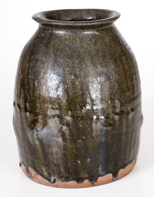 Attrib. Rich Williams, Gowensville area, Greenville County, SC Alkaline-Glazed Stoneware Handled Jar