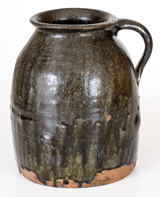 Attrib. Rich Williams, Gowensville area, Greenville County, SC Alkaline-Glazed Stoneware Handled Jar