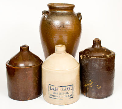 Four Pieces of South Carolina Stoneware, late 19th or early 20th century