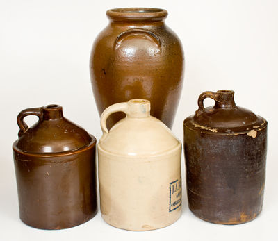 Four Pieces of South Carolina Stoneware, late 19th or early 20th century