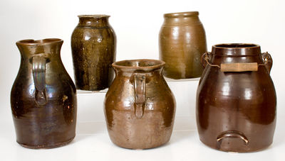 Five Pieces of American Utilitarian Stoneware, 19th and 20th centuries