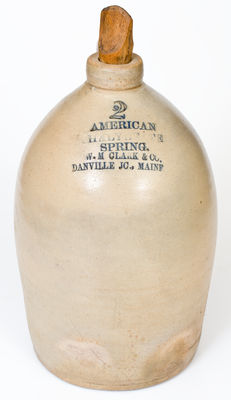 Scarce DANVILLE JUNCTION, MAINE Stoneware Spring Water Jug