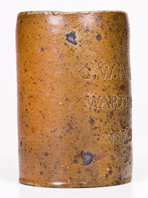 Rare and Important Thomas Commeraw Stoneware Oyster Jar for G. W. AND CO. / N. YORK