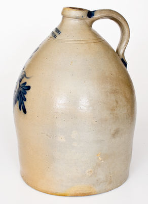 4 Gal. COWDEN & WILCOX / HARRISBURG, PA Stoneware Jug w/ Bold Grapes Decoration