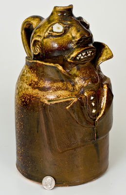 Exceptional Large-Sized Stoneware Face Jug, Alabama origin, late 19th or early 20th century