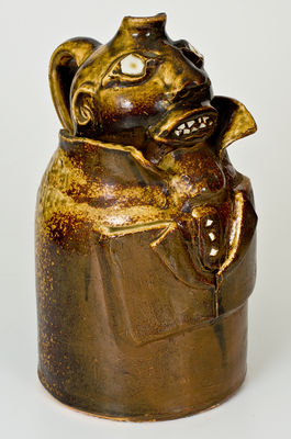 Exceptional Large-Sized Stoneware Face Jug, Alabama origin, late 19th or early 20th century