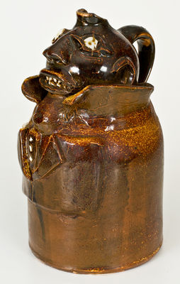 Exceptional Large-Sized Stoneware Face Jug, Alabama origin, late 19th or early 20th century