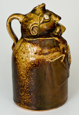 Exceptional Large-Sized Stoneware Face Jug, Alabama origin, late 19th or early 20th century