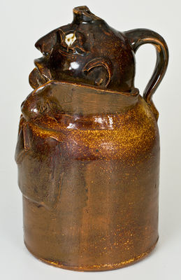 Exceptional Large-Sized Stoneware Face Jug, Alabama origin, late 19th or early 20th century