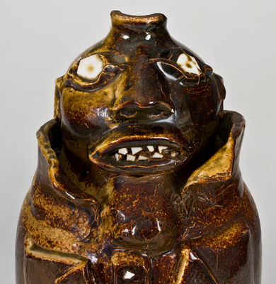 Exceptional Large-Sized Stoneware Face Jug, Alabama origin, late 19th or early 20th century