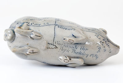 Exceptional Stoneware Pig Flask, 