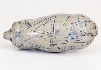 Exceptional Stoneware Pig Flask, 