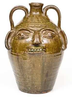 B.B. Craig (Vale, NC) Stoneware Face Jug, circa 1975