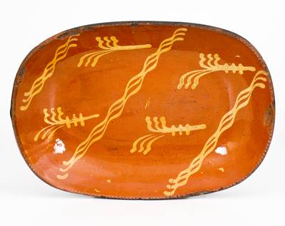 Slip-Decorated Philadelphia Redware Loaf Dish