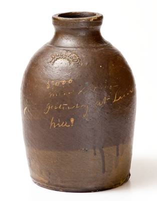 Rare A. DOLLISON (Ohio) Civil War Stoneware Jar: 