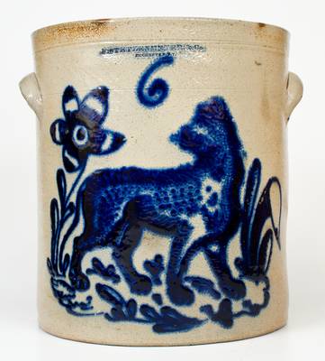 Exceptional  F. STETZENMEYER. &. CO. / ROCHESTER. N.Y Stoneware Lion Crock