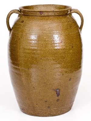 Fine Four-Gallon Stoneware Jar attrib. African-American Potter Lucius Jordan, Washington County, GA