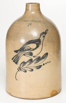 3 Gal. G. W. FULPER & BROS. / FLEMINGTON, NJ Stoneware Bird Jug