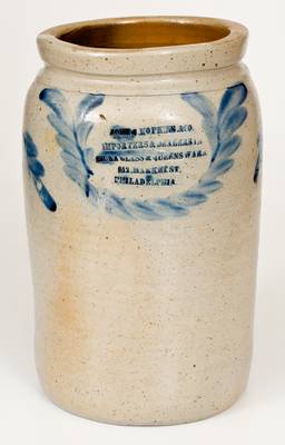 Fine Philadelphia, PA Stoneware Advertising Jar, attrib. Richard C. Remmey